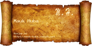 Mauk Huba névjegykártya